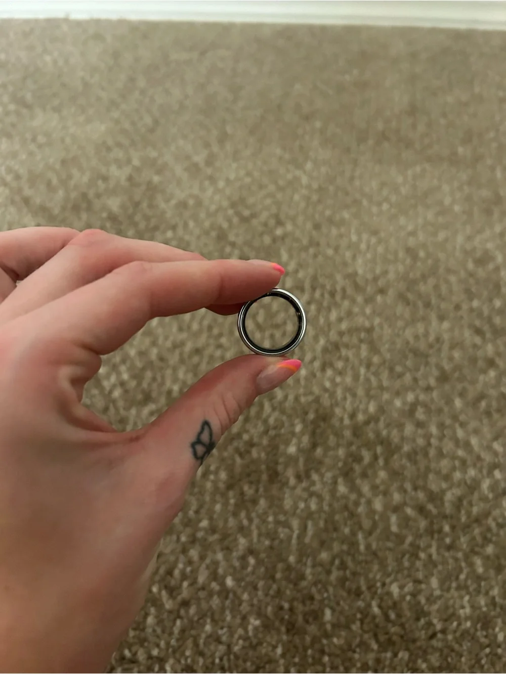 Silver Smart Ring Health Tracker